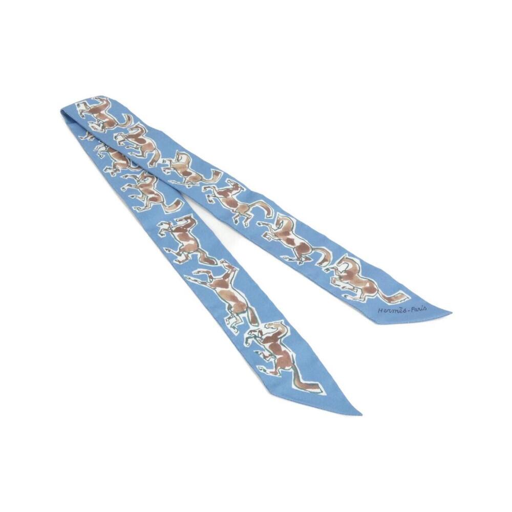 Hermes CHEVAUX EN LIBERT Twilly 063803S Scarf Muffler